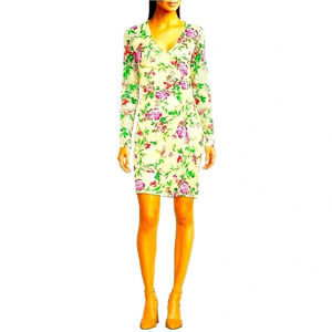 Guess SZ 14 Printed lace Sheath silhouette 
V-neckline, long sheer lace sleeves